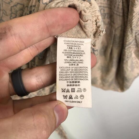 Free People Top Womens S Weekend Warrior Boho Open Back Balloon Sleeve Pirate - Picture 10 of 13